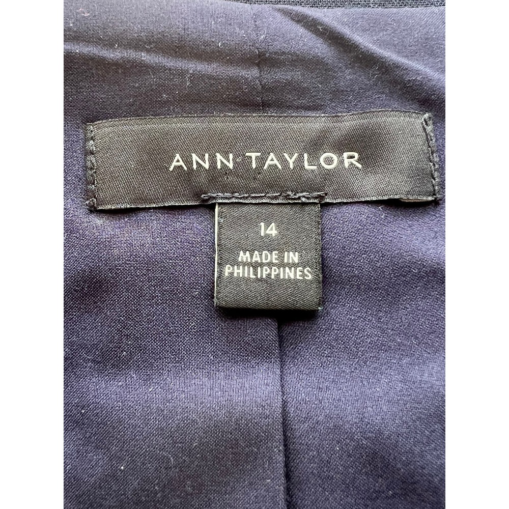 Womens Ann Taylor Collarless Navy Blazer Size 14 - Picture 6 of 9